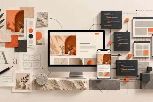 Custom website design compared with a template website layout